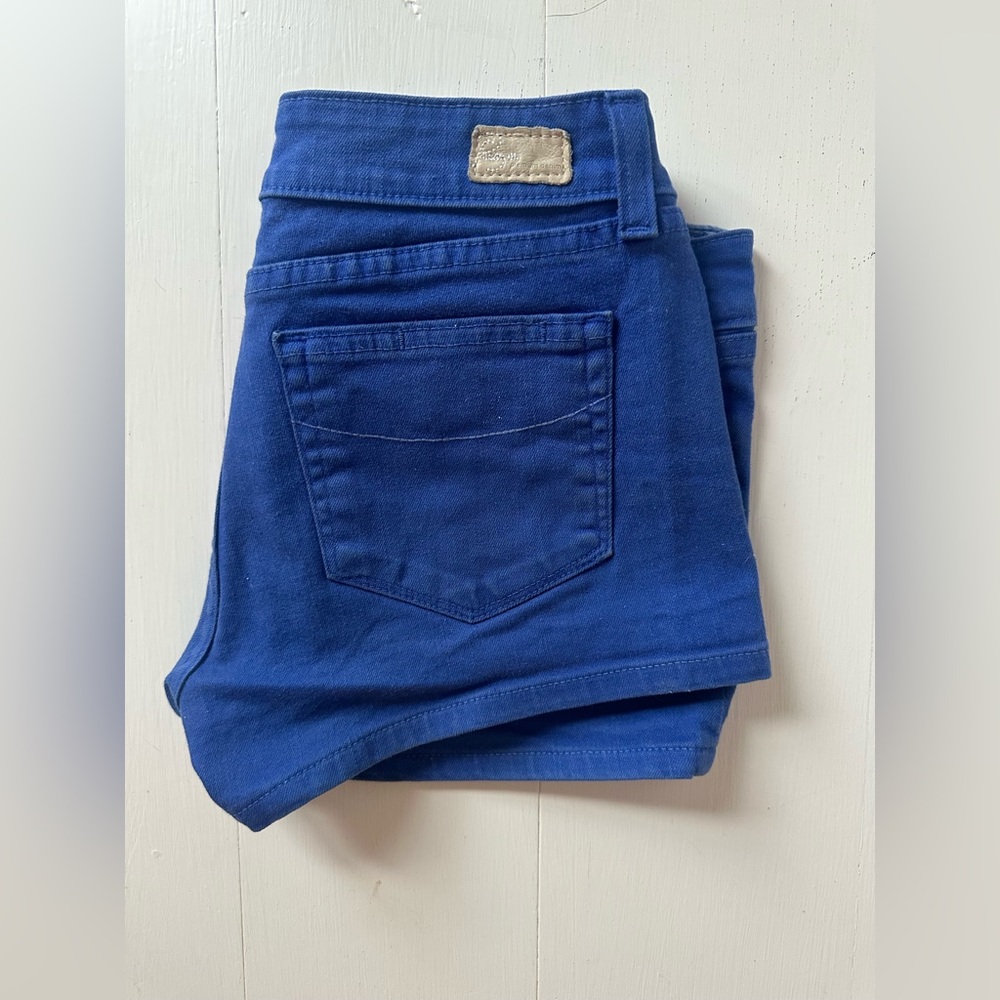Paige Blue-Dyed Cropped Shorts